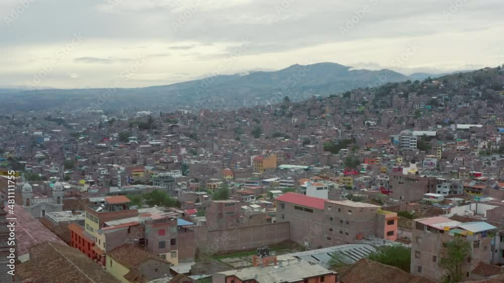 Aerial view Ayacucho Peru. Cityscape with colonial architecture in the Andes mountains. Aerial view Ayacucho Peru. Cityscape with colonial architecture in the Andes mountains.