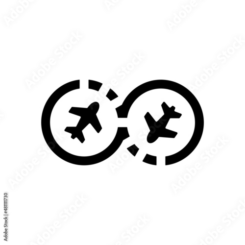 Jet lag icon vector isolated on white background