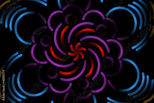Beautiful colourful  caleidoscope gradient of traditional batik ethnic FLORAL frame illustration for wallpaper background ads clothing or presentation template