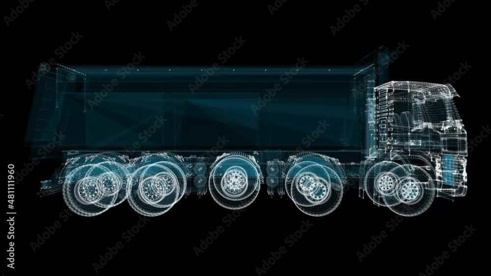 Truck Hologram. Transportation and Technology Concept