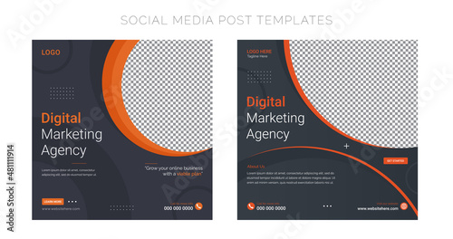 Digital marketing agency and social media post banner template set (ID: 481111914)