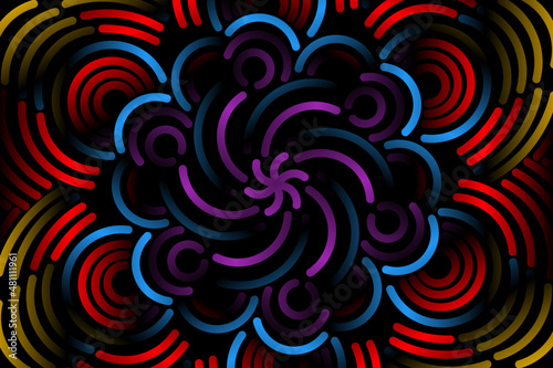 Beautiful colourful  caleidoscope gradient of traditional batik ethnic FLORAL frame illustration for wallpaper background ads clothing or presentation template