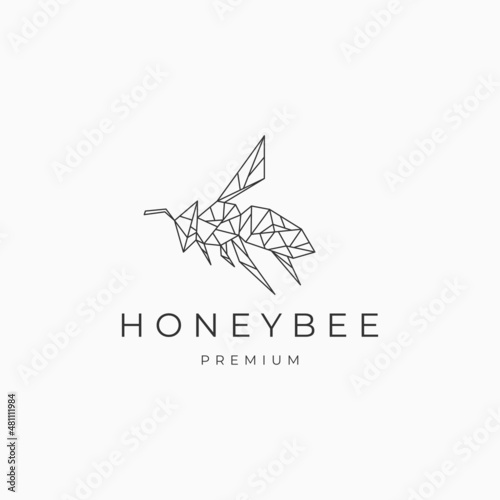 Honey bee logo vector icon design template