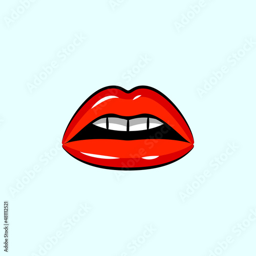 Sexy lips, female beautiful open mouth