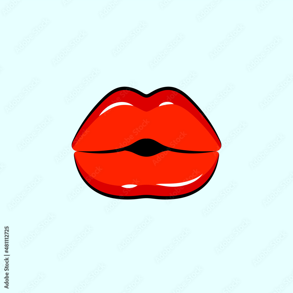 Sexy red lips, female beautiful open mouth Sexy red lips, female beautiful open mouth