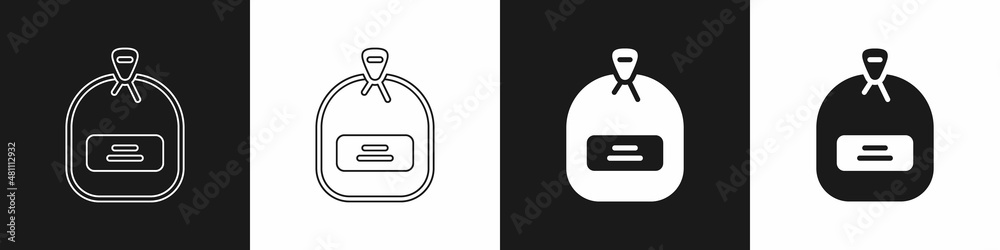 Set Pack full of seeds of a specific plant icon isolated on black and white background. Vector Set Pack full of seeds of a specific plant icon isolated on black and white background. Vector