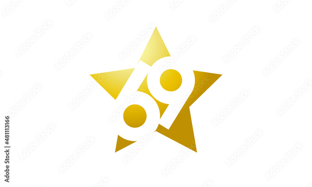 69 Number New Gold Abstract Star Logo 69 Number New Gold Abstract Star Logo