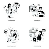Pack of Business Marketing Hand Drawn Illustrations 