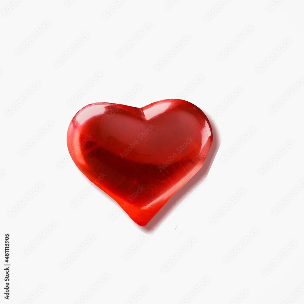 Red heart shape on light background
