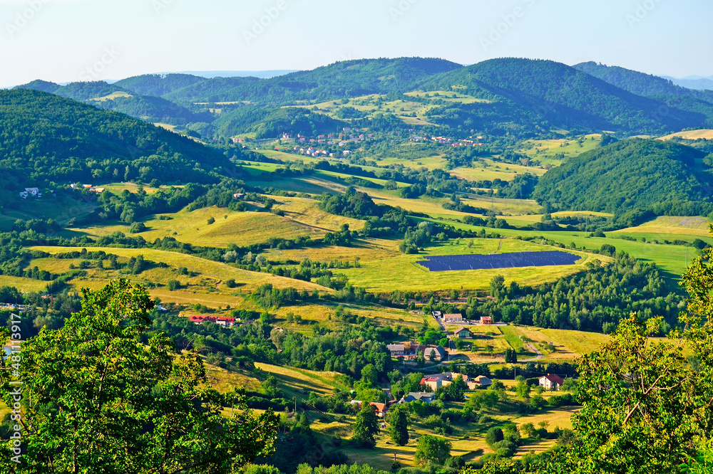 Fototapeta premium Landscape with village
