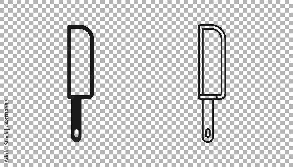 Black Knife icon isolated on transparent background. Cutlery symbol. Vector Black Knife icon isolated on transparent background. Cutlery symbol. Vector