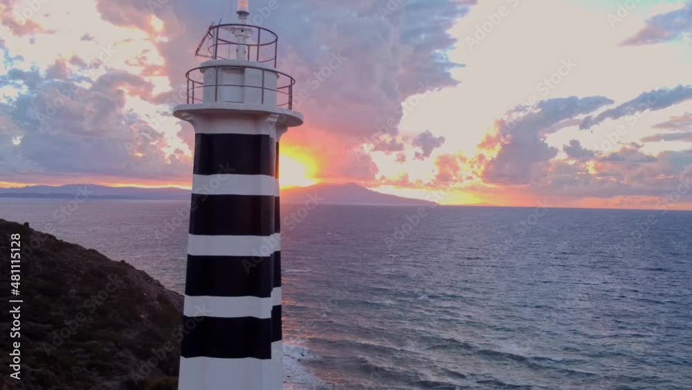 sarpincik lighthouse drone shooting blue sea. High quality 4k footage sarpincik lighthouse drone shooting blue sea. High quality 4k footage
