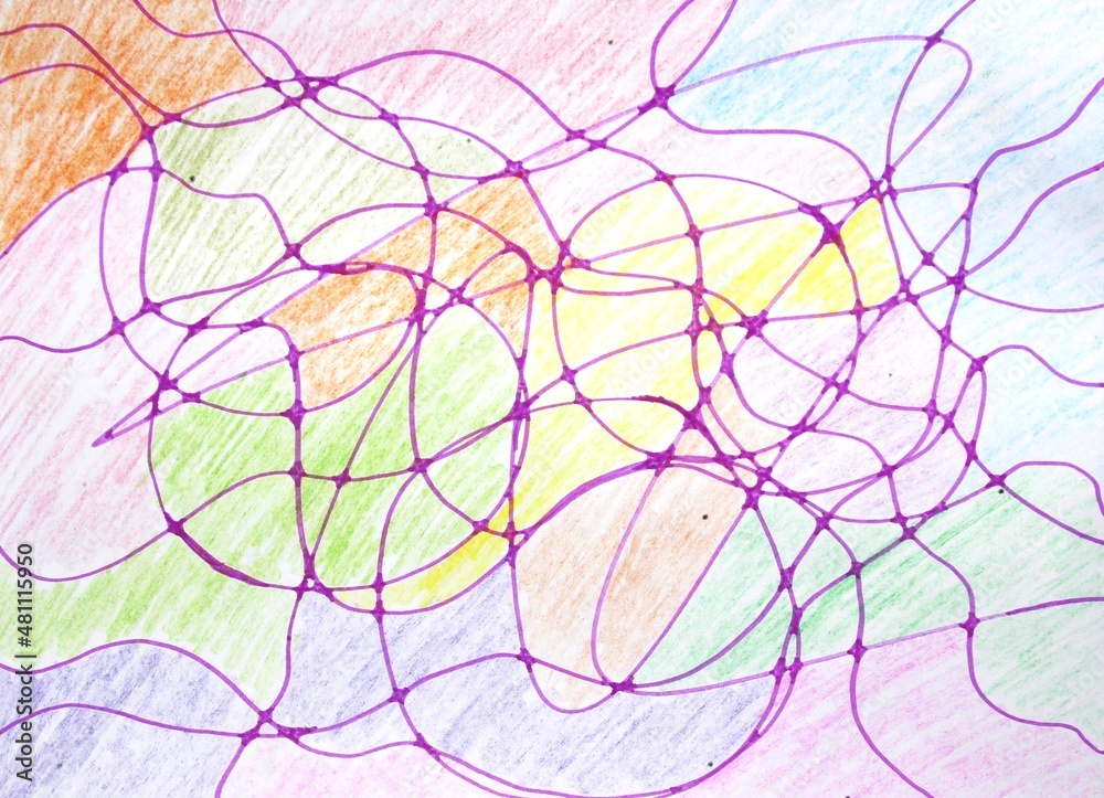 abstract background with circles, lines, colors draw with pencil and colorful markers on paper abstract background with circles, lines, colors draw with pencil and colorful markers on paper