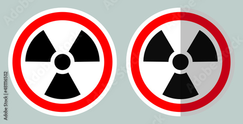 Radiation sign. Danger sign. Flat design.