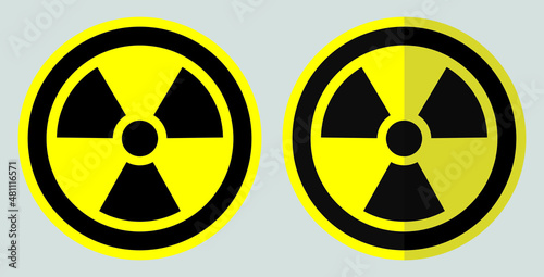 Radiation sign. Danger sign. Flat design.