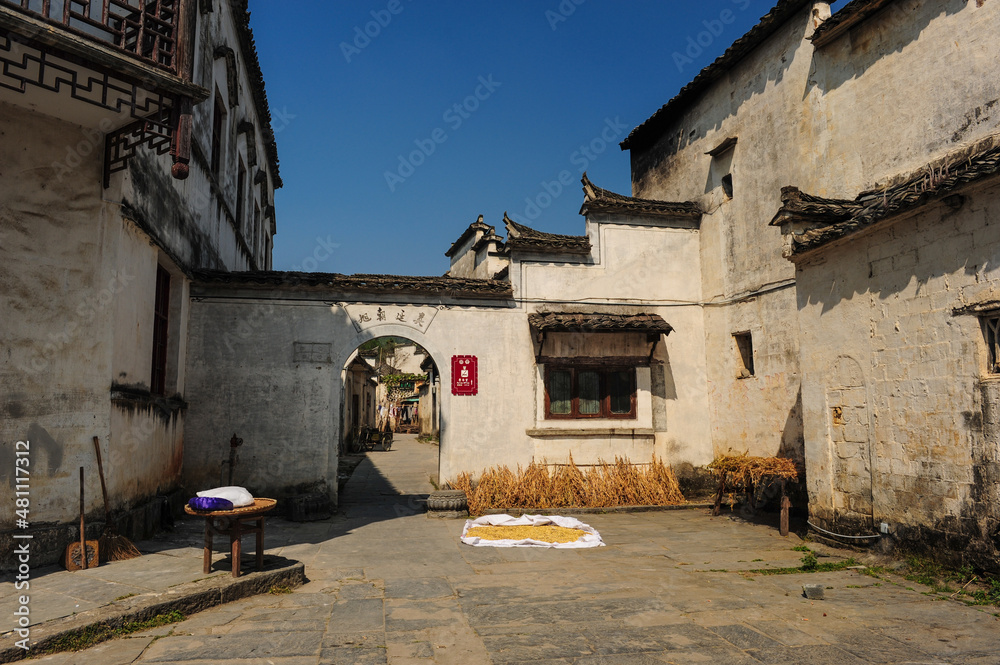 Yixian County, Huangshan City, Anhui Province, China - October 10, 2011: Landscape Feature of Xidi Ancient Village