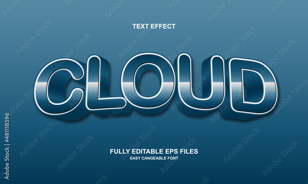 cloud text effect editable