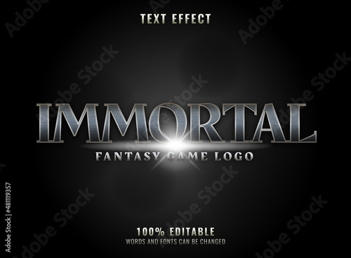 fantasy silver iron steel immortal text effect photo