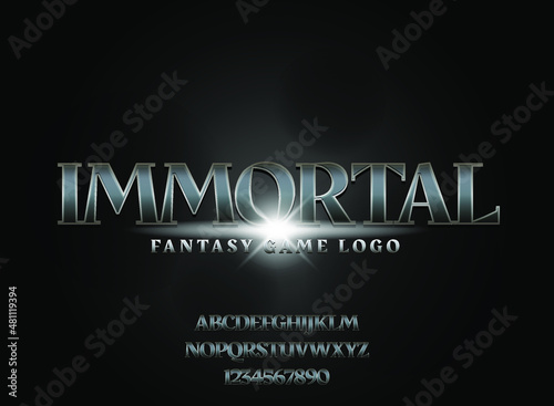 Obraz na plátně fantasy silver iron steel immortal text effect