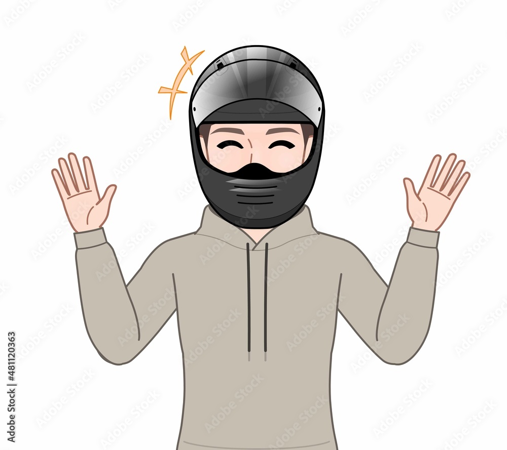 ヘルメットを被った男性