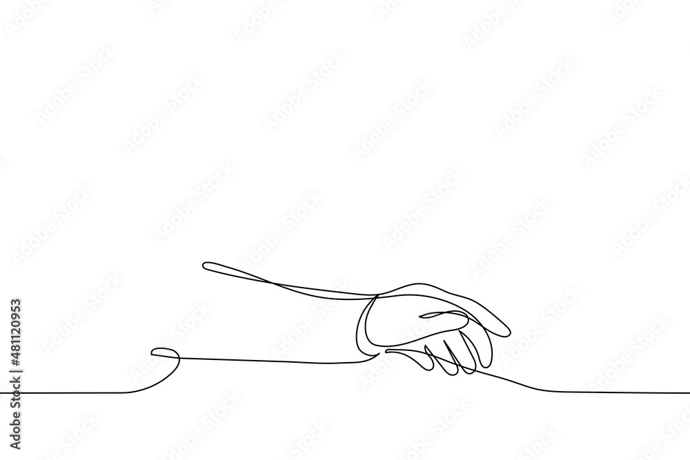 hand on hand lie on table - one line drawing vector. concept of emotional help and support, romantic touch of lovers, skinship hand on hand lie on table - one line drawing vector. concept of emotional help and support, romantic touch of lovers, skinship