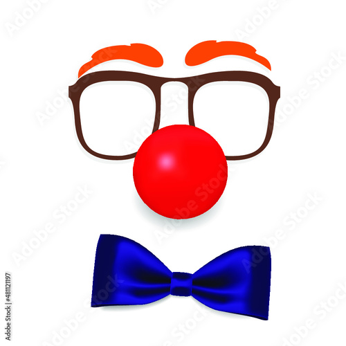 Funny Clown accessories. Design element for logo or emblem