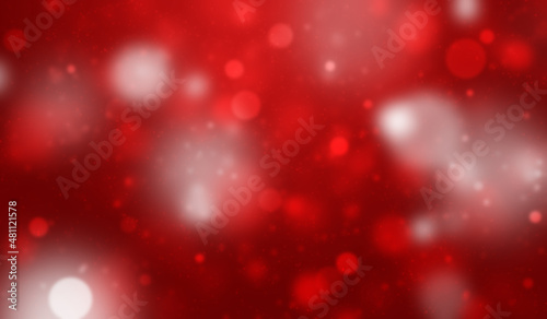 Blurred lights on a red background, glare and glitter. Background for a postcard. Red illustration.