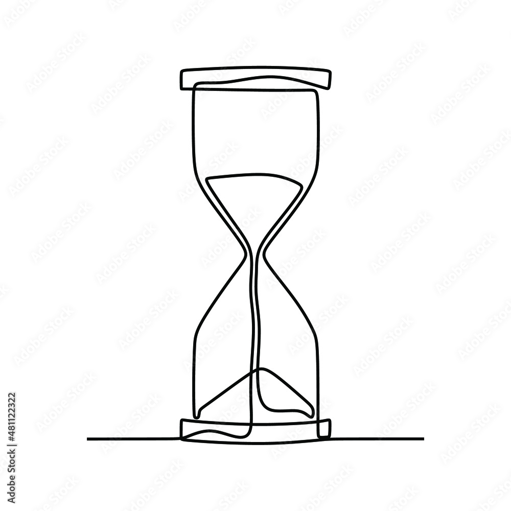 time glass oneline continuous single line art Stock Vector Adobe Stock