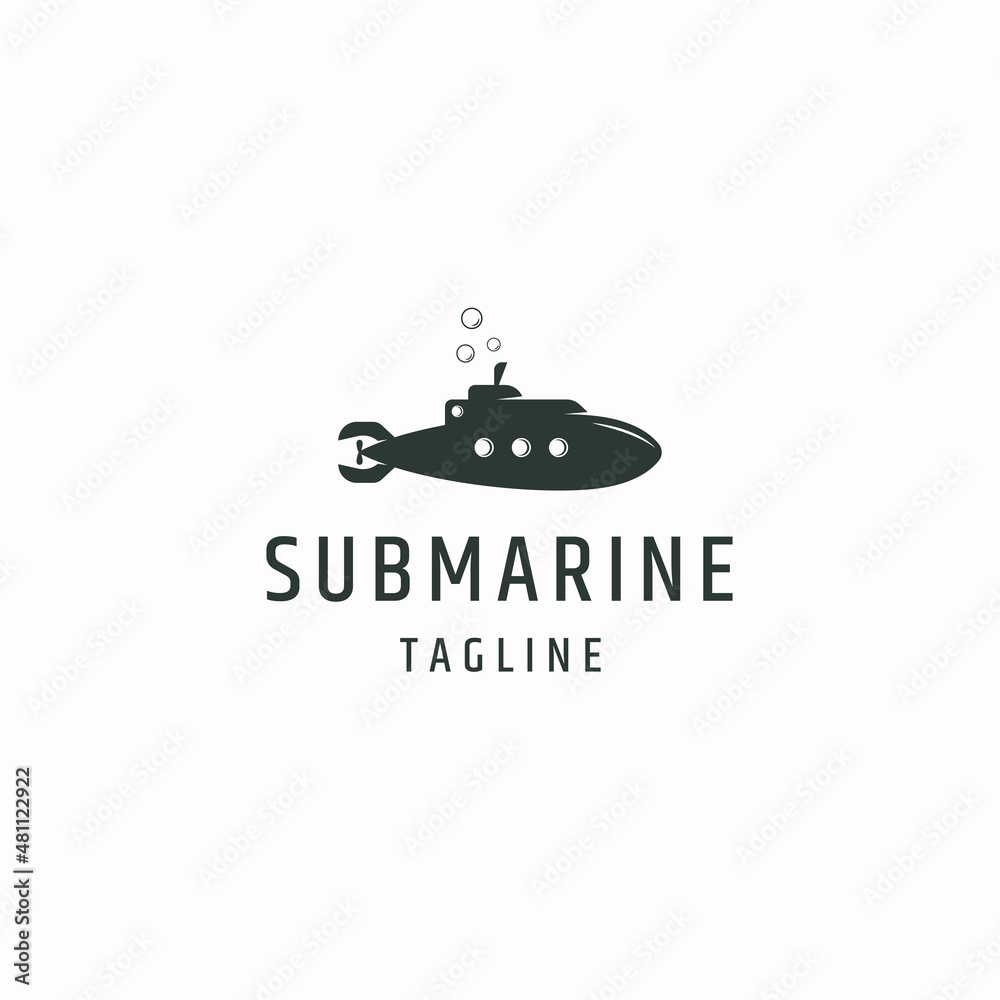 Submarine logo icon design template flat vector Submarine logo icon design template flat vector