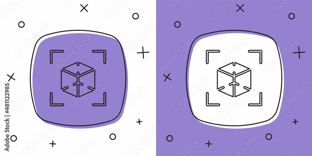 Set 3d modeling icon isolated on white and purple background. Augmented reality or virtual reality. Vector Set 3d modeling icon isolated on white and purple background. Augmented reality or virtual reality. Vector