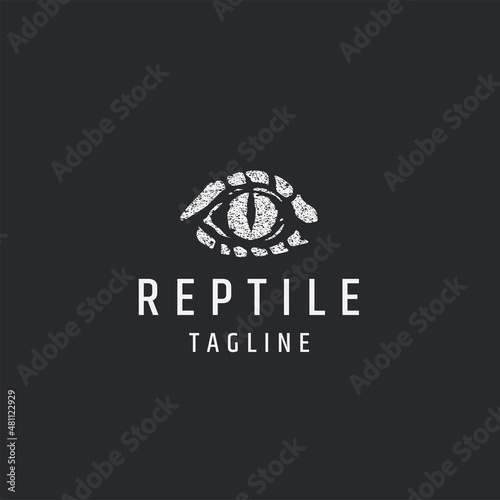 Leinwand Poster Reptile eye logo icon design template flat vector illustration