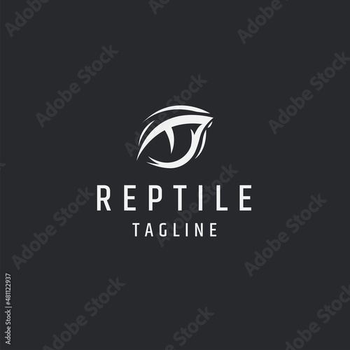 Reptile eye logo icon design template flat vector illustration