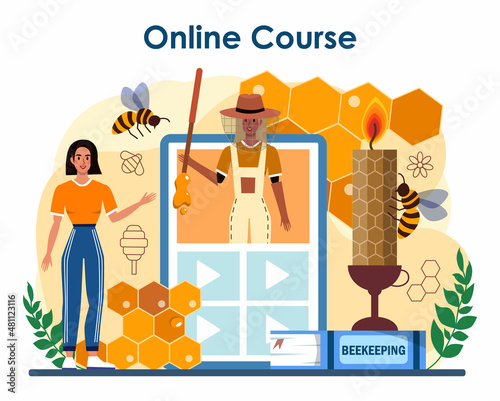 Hiver or beekeeper online service or platform. Apiculture farmer