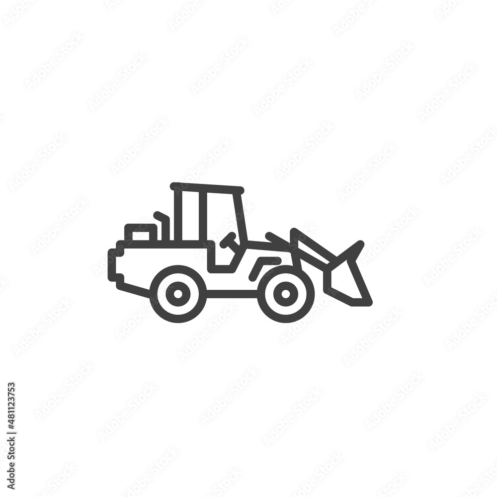 Front Loader truck line icon