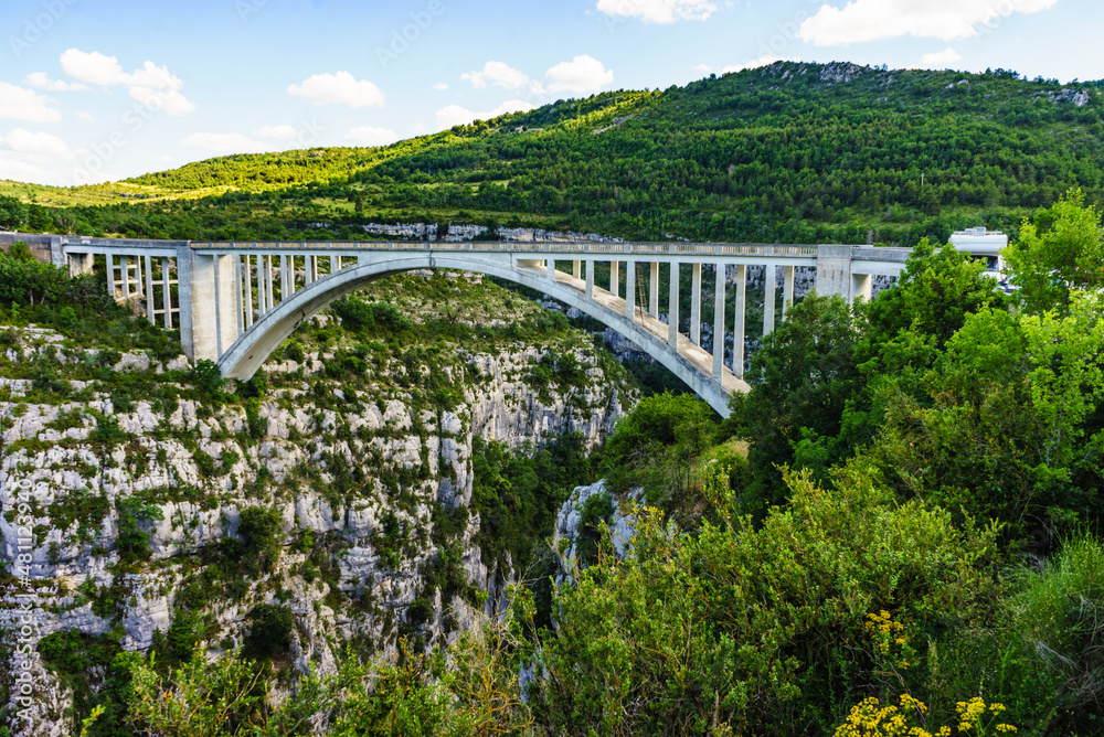 Verdon Gorge and Artuby bridge, France. Verdon Gorge and Artuby bridge, France.