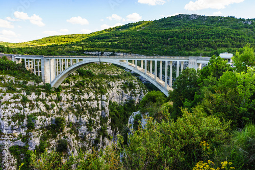 Verdon Gorge and Artuby bridge, France.
