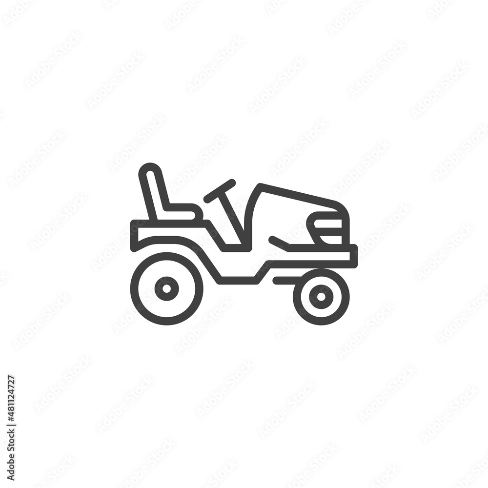 Lawn tractor line icon