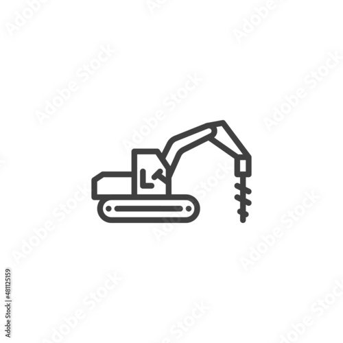 Road drilling machine line icon