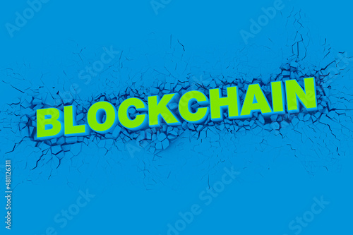 Blockchain Finance banner for decentralized financial system, cryptocurrency, blockchain, and digital asset.3D illustration.