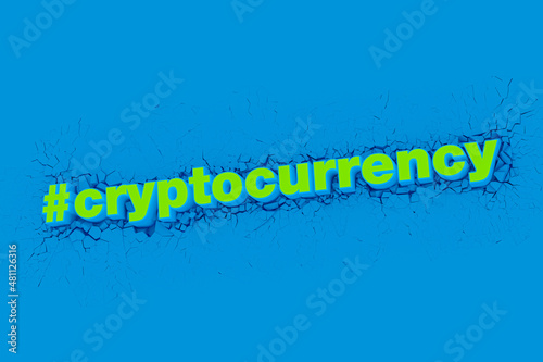 Cryptocurrency Finance banner for decentralized financial system, cryptocurrency, blockchain, and digital asset.3D illustration.