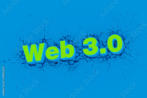 Web 3.0 Finance banner for decentralized financial system, cryptocurrency, blockchain, and digital asset.3D illustration.
