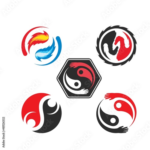 yin yang vector icon illustration design