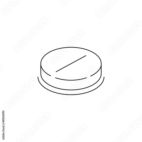 Tablet medicine outline icon illustration