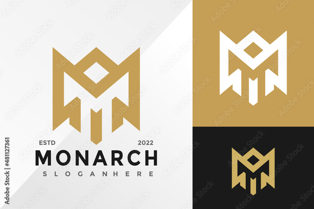 M Monarch Crown Logo Design Vector illustration template M Monarch Crown Logo Design Vector illustration template