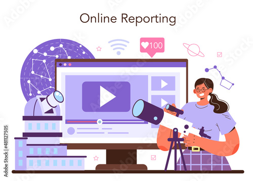 Astronomy and astronomer online service or platform. Astrophysicist study