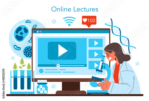Bioengineering online service or platform. Biotechnology, gene therapy