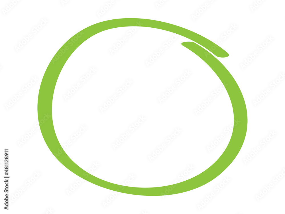 Green circle pen draw. Highlight hand drawn circle isolated on white background. Handwritten green circle. For marker pen, pencil, logo and text check. Vector illustration Green circle pen draw. Highlight hand drawn circle isolated on white background. Handwritten green circle. For marker pen, pencil, logo and text check. Vector illustration