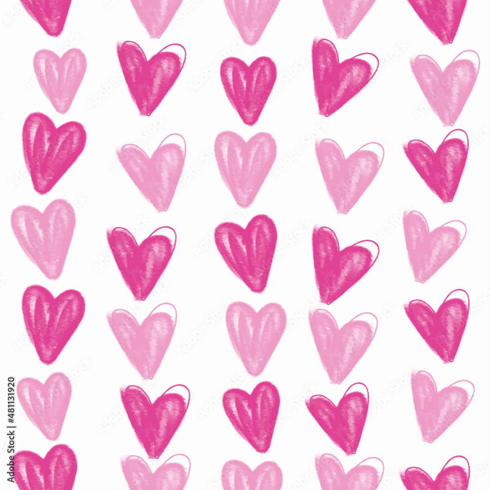 seamless valentine pattern background with pink heart row , kids pattern seamless valentine pattern background with pink heart row , kids pattern