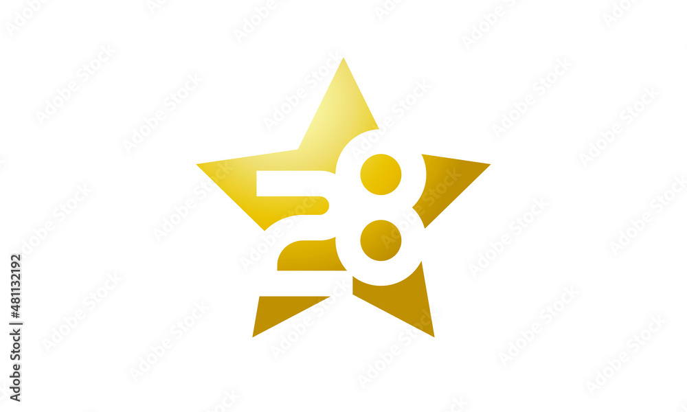 28 Number New Gold Abstract Star Logo 28 Number New Gold Abstract Star Logo