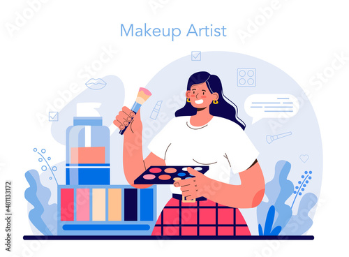 Make up artist concept. Professional artist doing a beauty procedure,